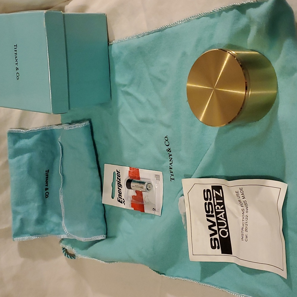 Tiffany & Co. Brass Desk Travel  Round Alarm Clock